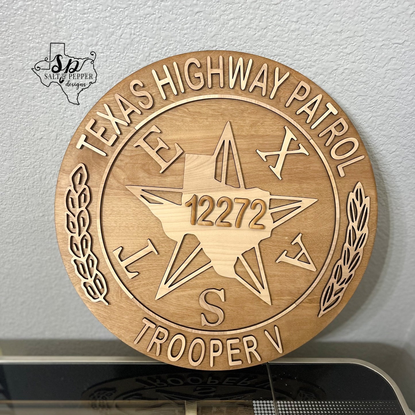 Texas Trooper Badge Wall Plaque