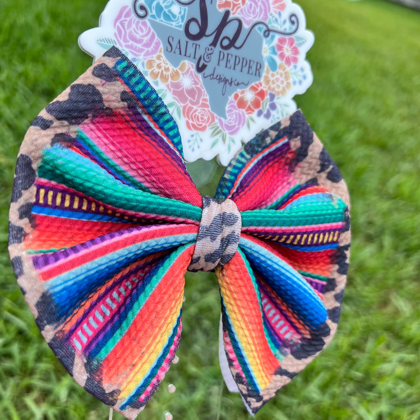 Spunky Serape with Leopard Outline