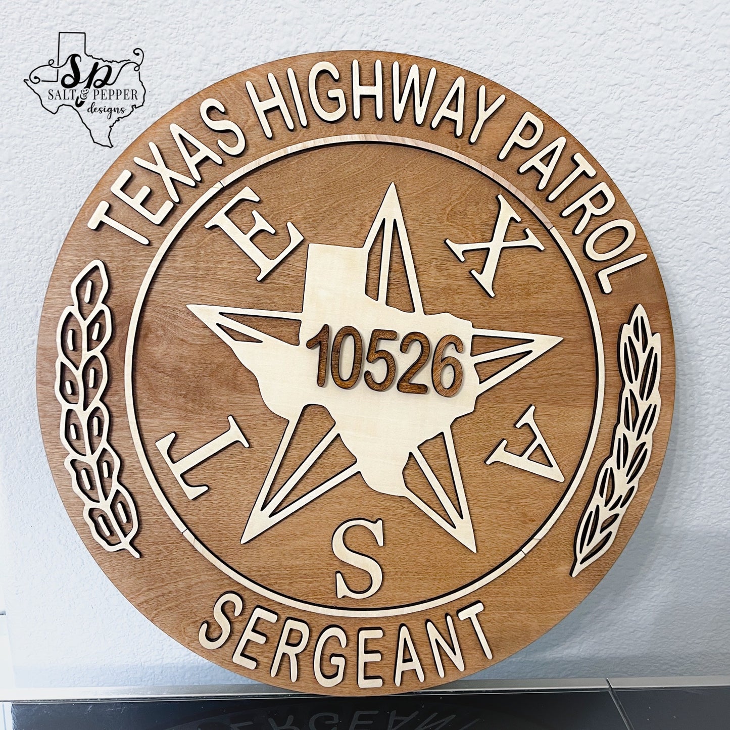 Texas Trooper Badge Wall Plaque