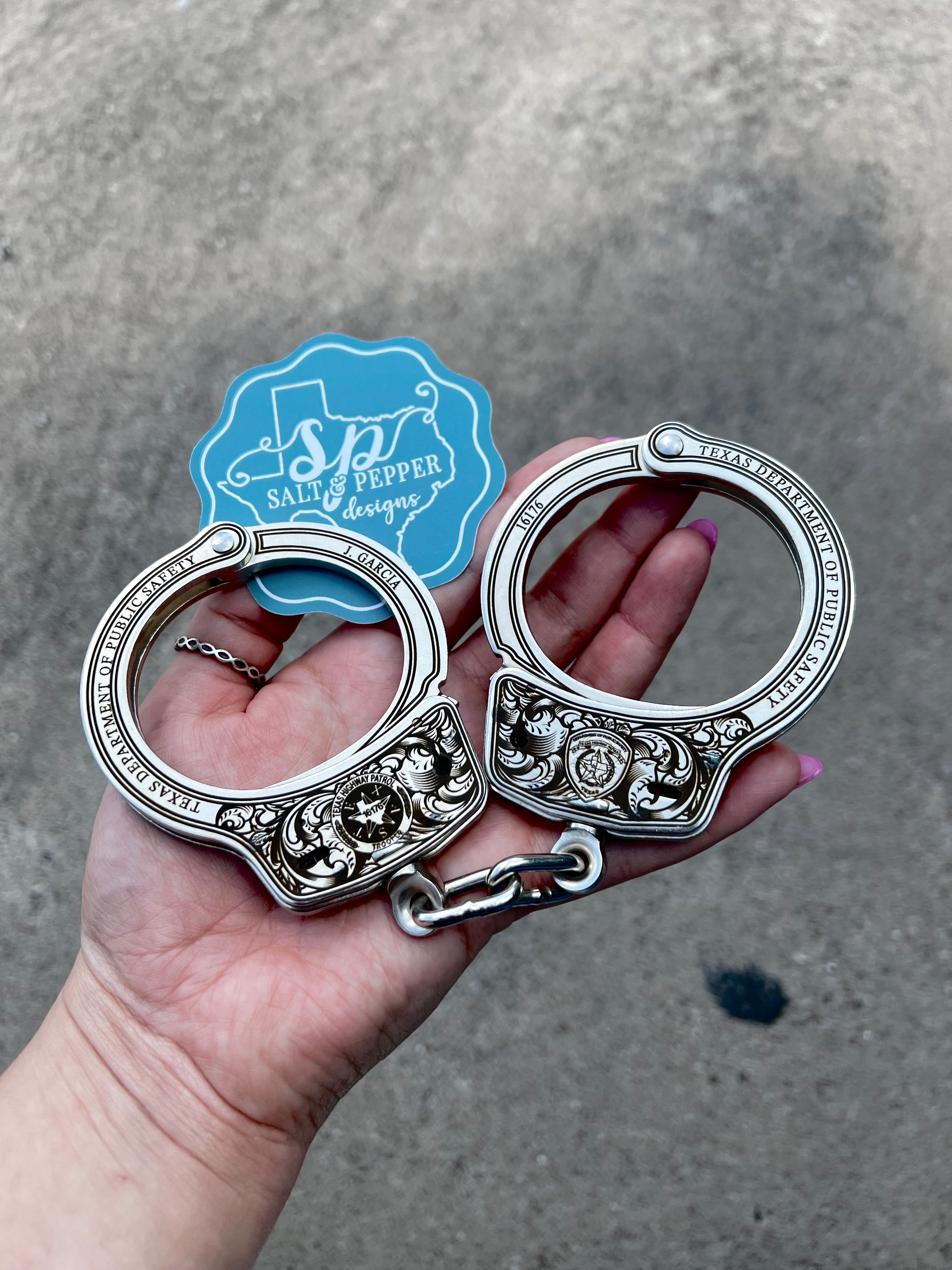 Engraved Handcuffs - Design 5 – Salt and Pepper Designs Co