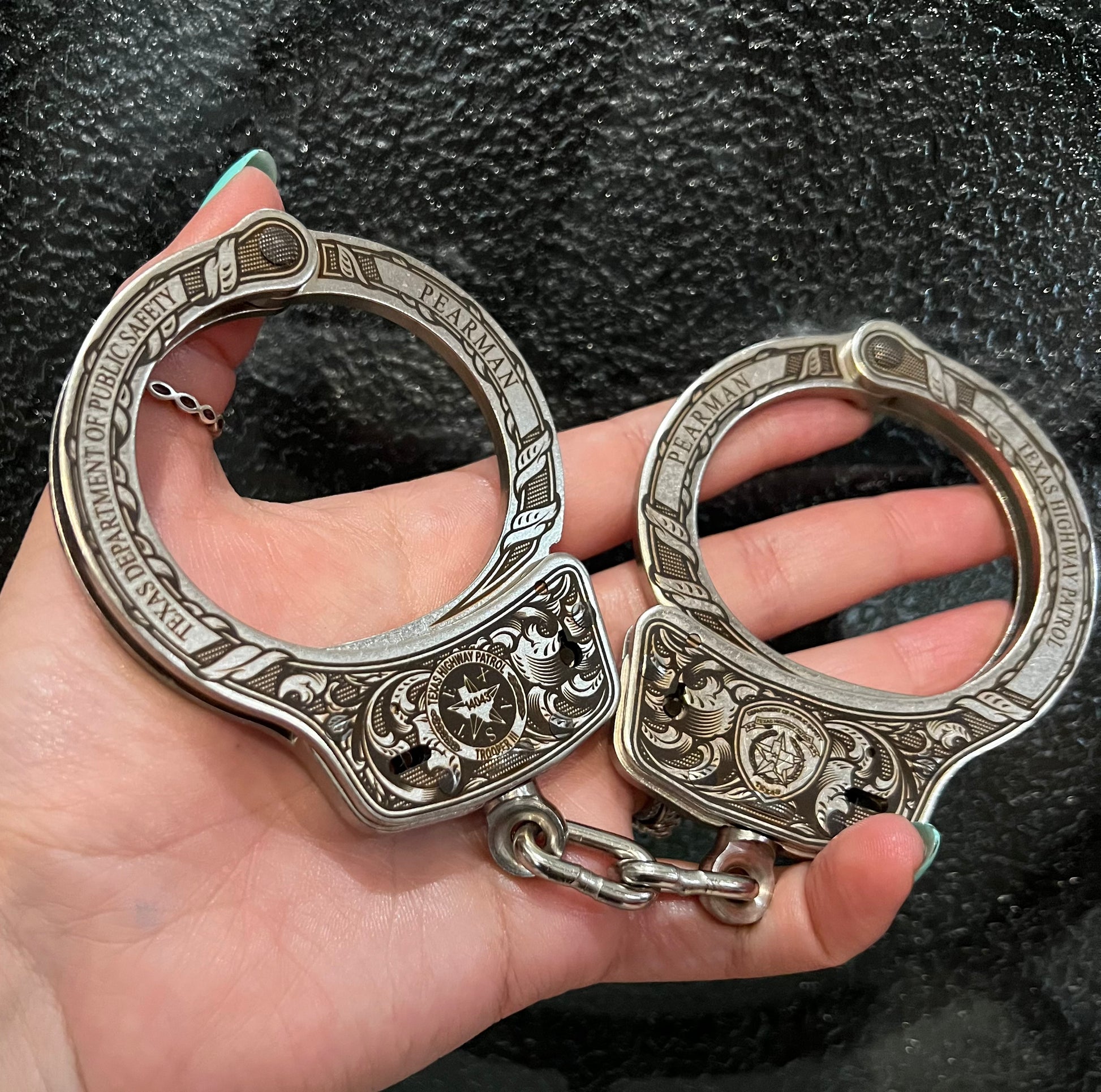 Engraved Handcuffs - Design 2 B – Salt and Pepper Designs Co