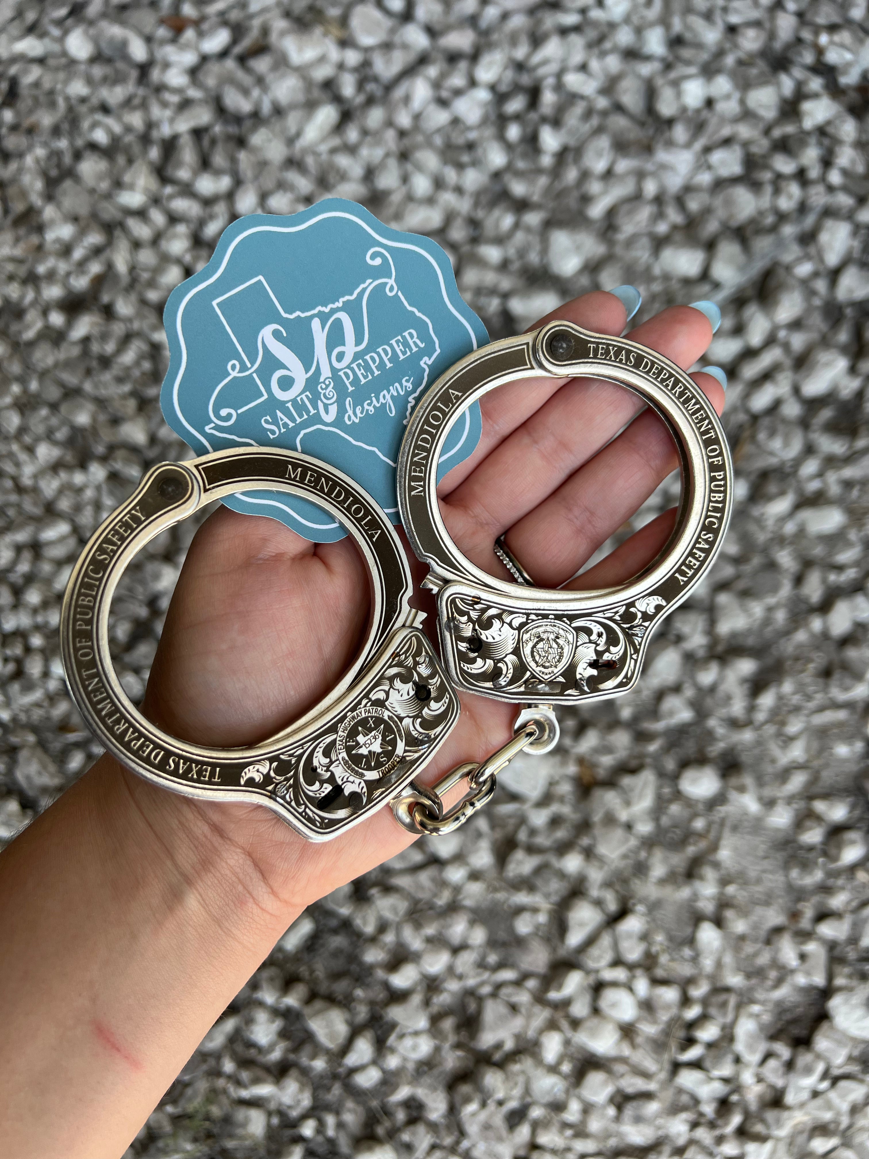 Engraved Handcuffs - Design 4 – Salt and Pepper Designs Co