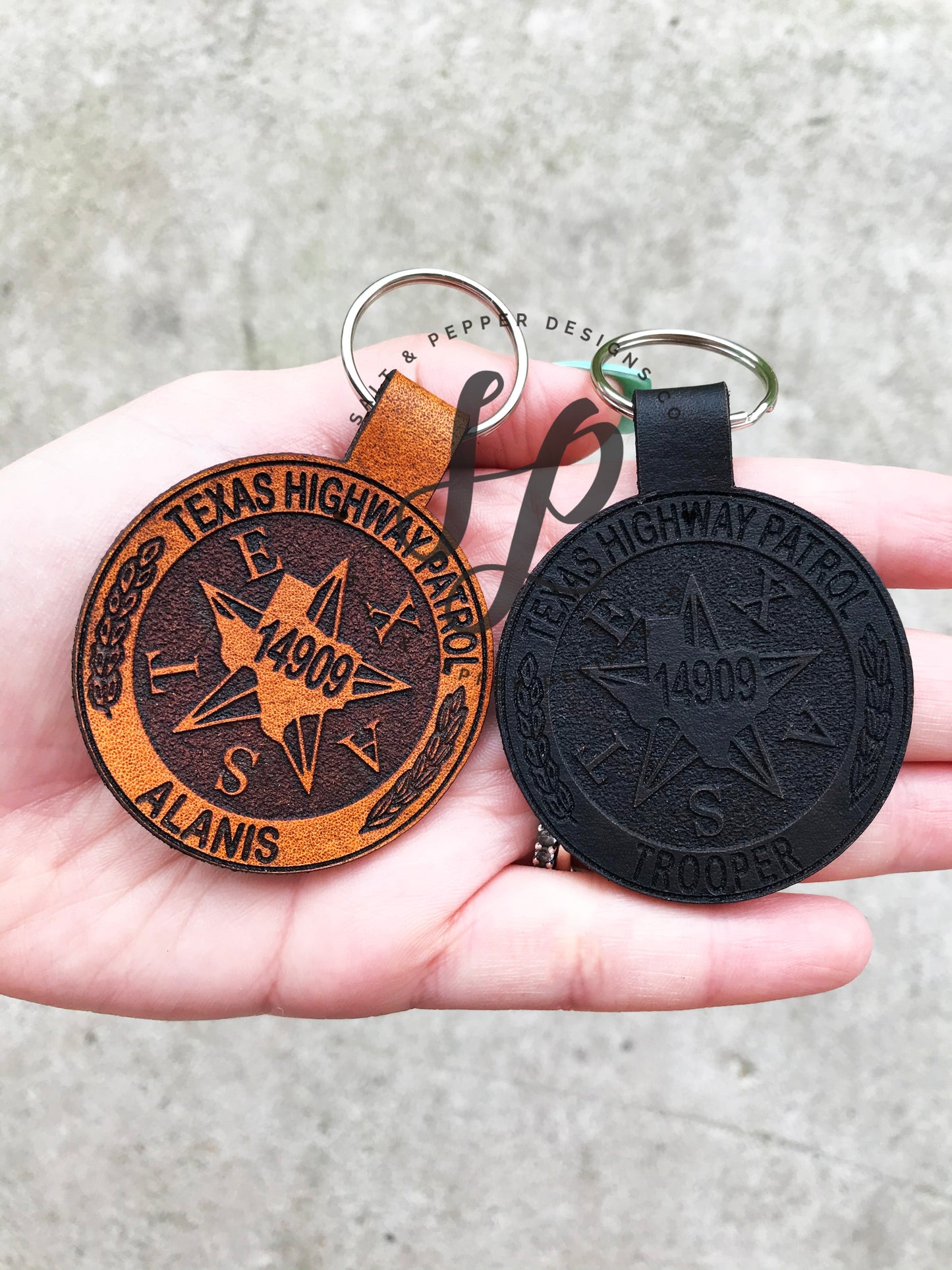 Texas CID Leather Key Chain