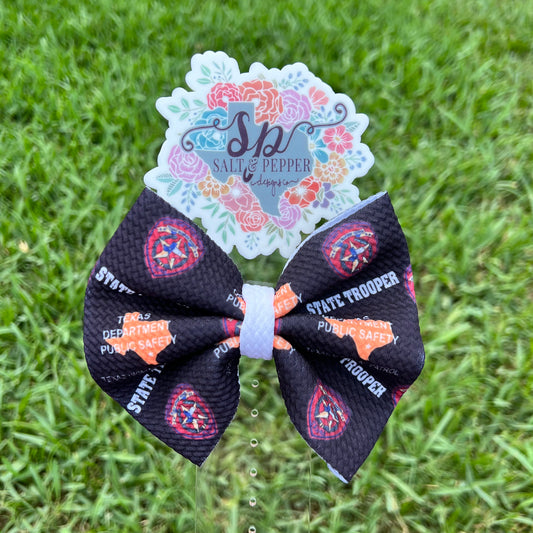 Texas Trooper Hair Bow 6 - Custom Name