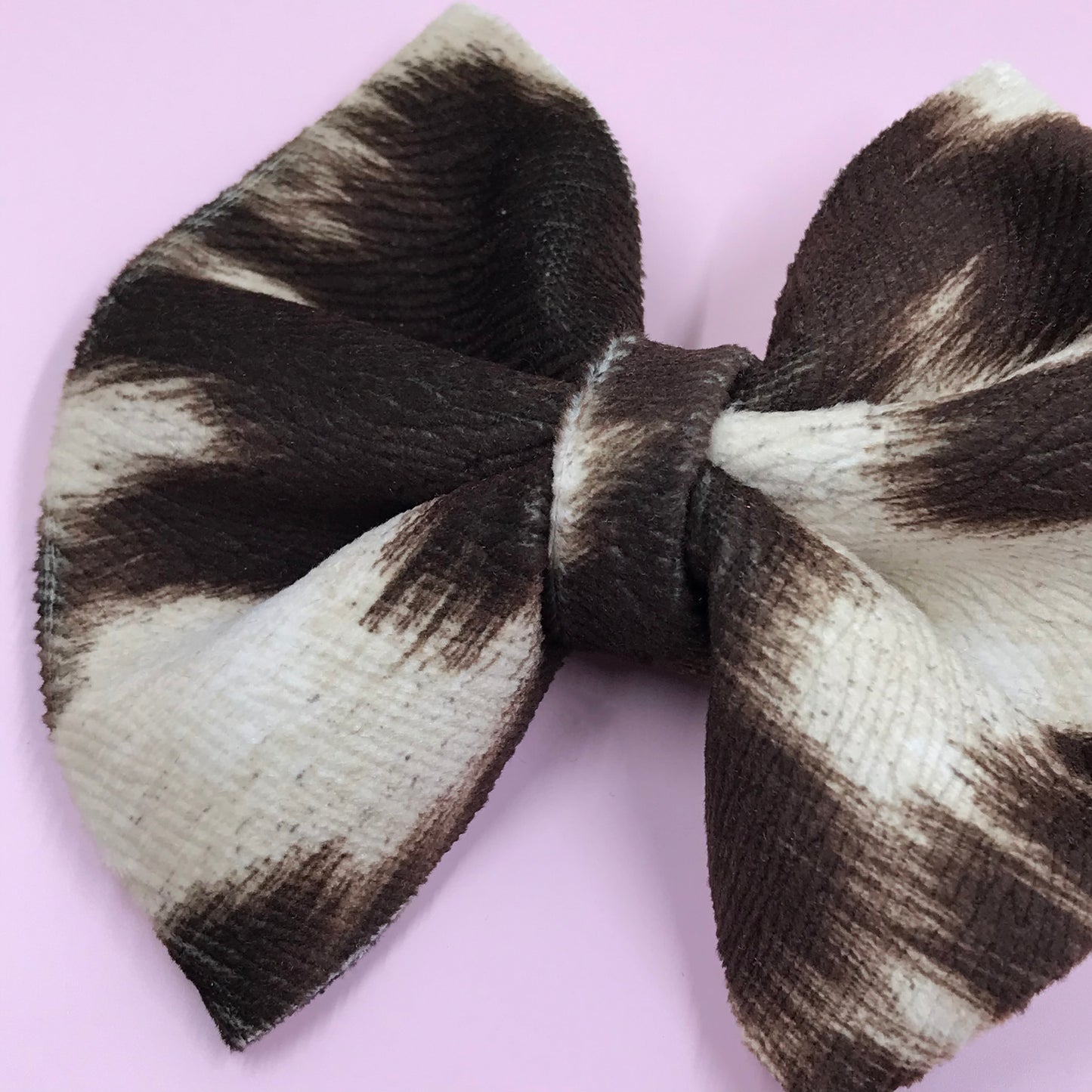 Brown Cow Print Bow