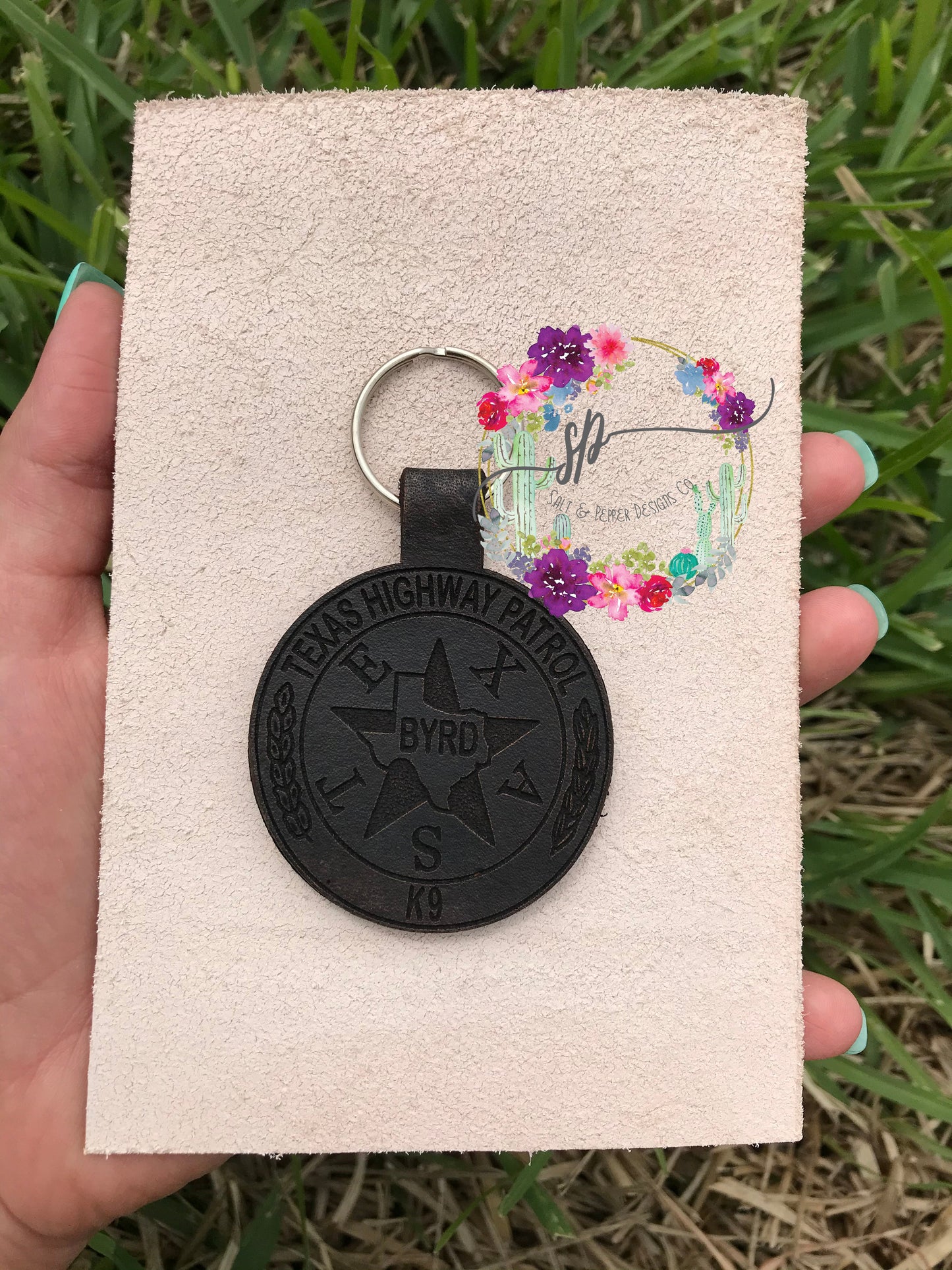 Texas CID Leather Key Chain