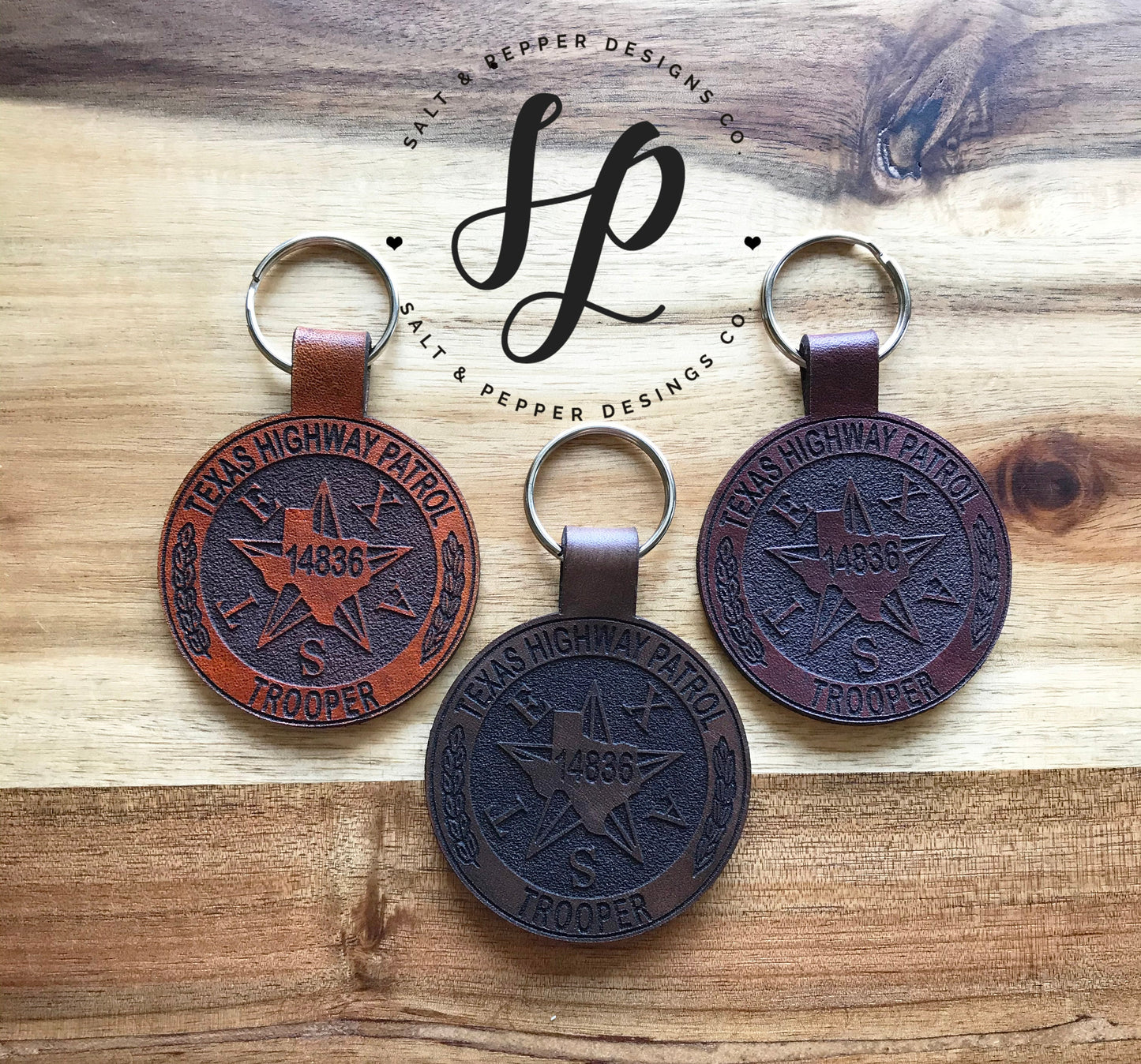 Texas CID Leather Key Chain