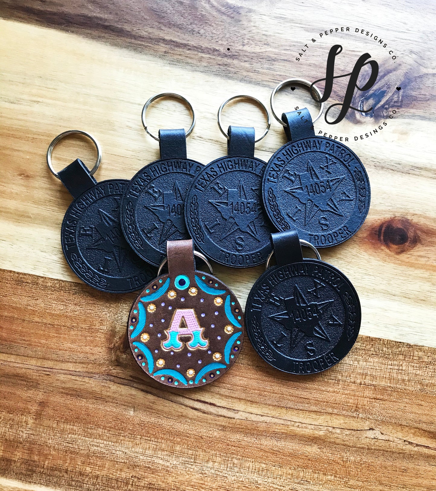 Texas CID Leather Key Chain