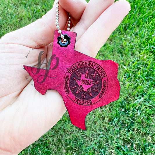 Texas Shape Badge Keychain